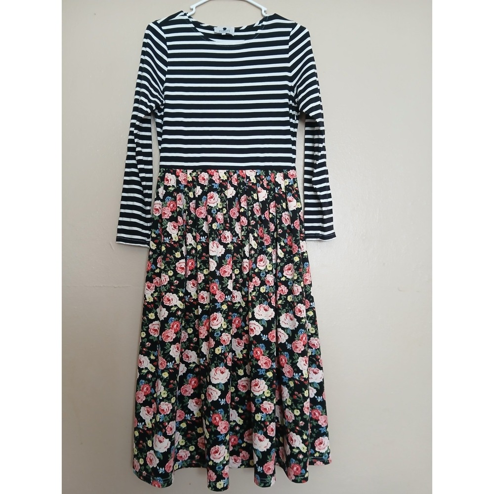 Dainty Jewells Dress Small Fit Flare Midi Beach Boho Bohemian Peasant Cottage
